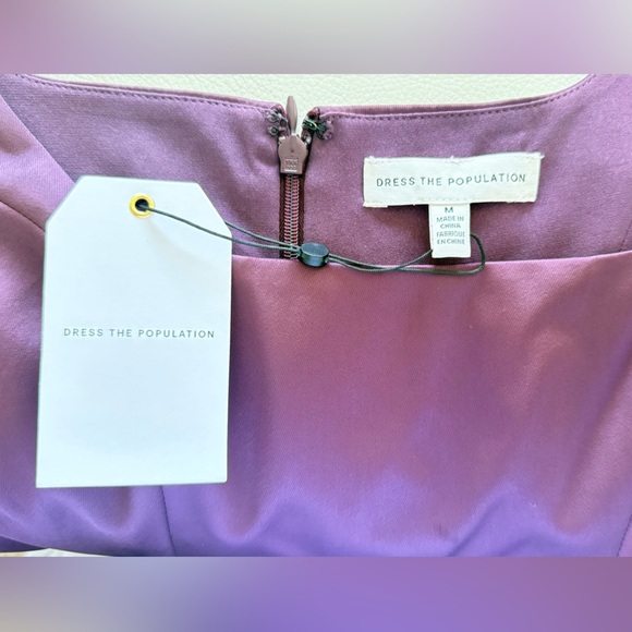 Dress the Population Satin Purple Midi Dress 
Size M - Picture 5 of 10